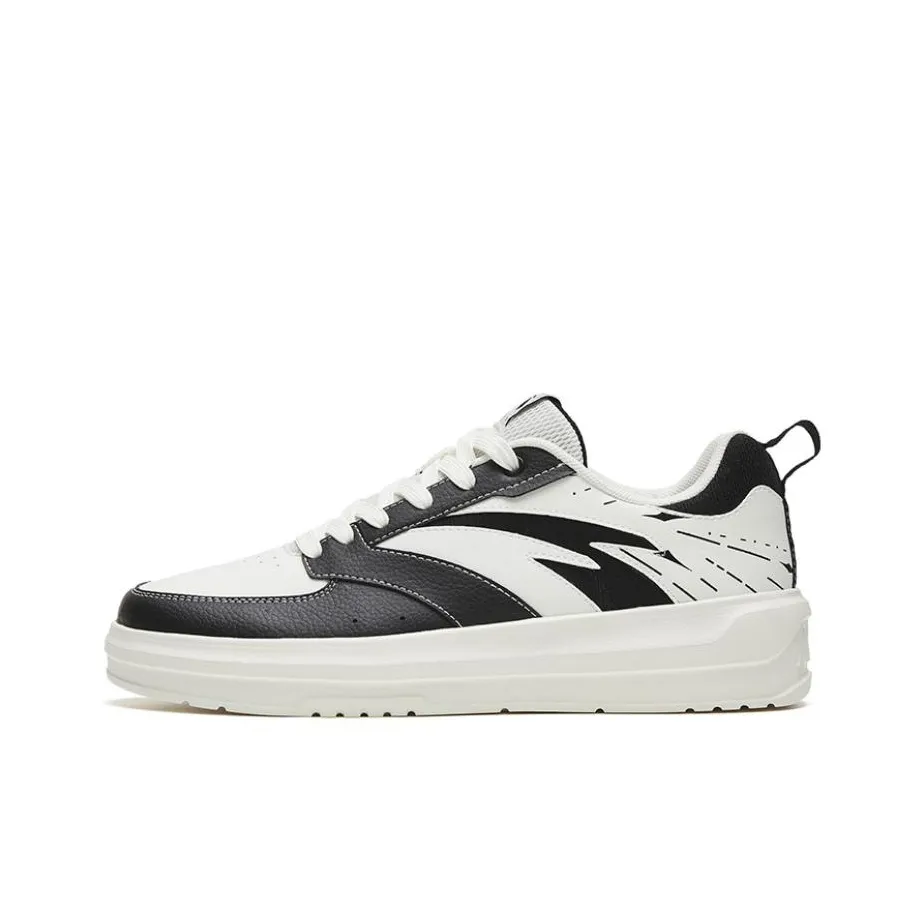 Anta Slip Resistant, Abrasion Resistant, Lightweight Low Top Skateboard Shoes Men's Black White