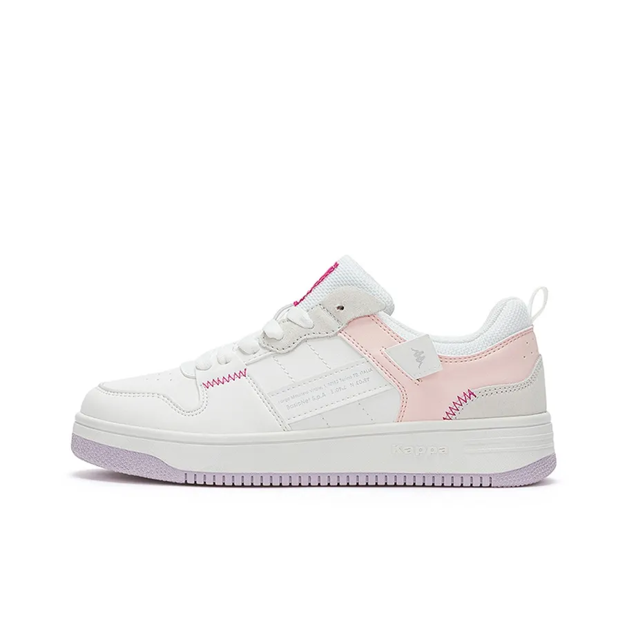 Kappa Anti-Slip Wear-Resistant Low-Top Skateboard Shoes Women's Pink White