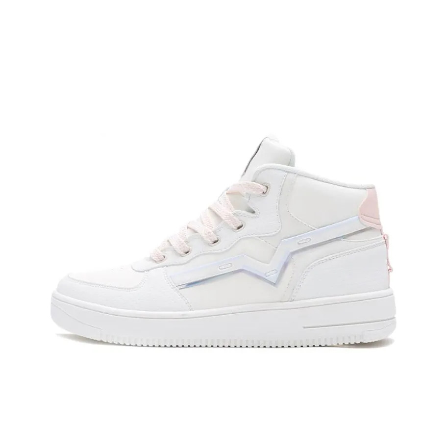 Erke Slip-Resistant Cushioning Wear-Resistant Warm High-Top Skateboard Shoes Women's White Blue