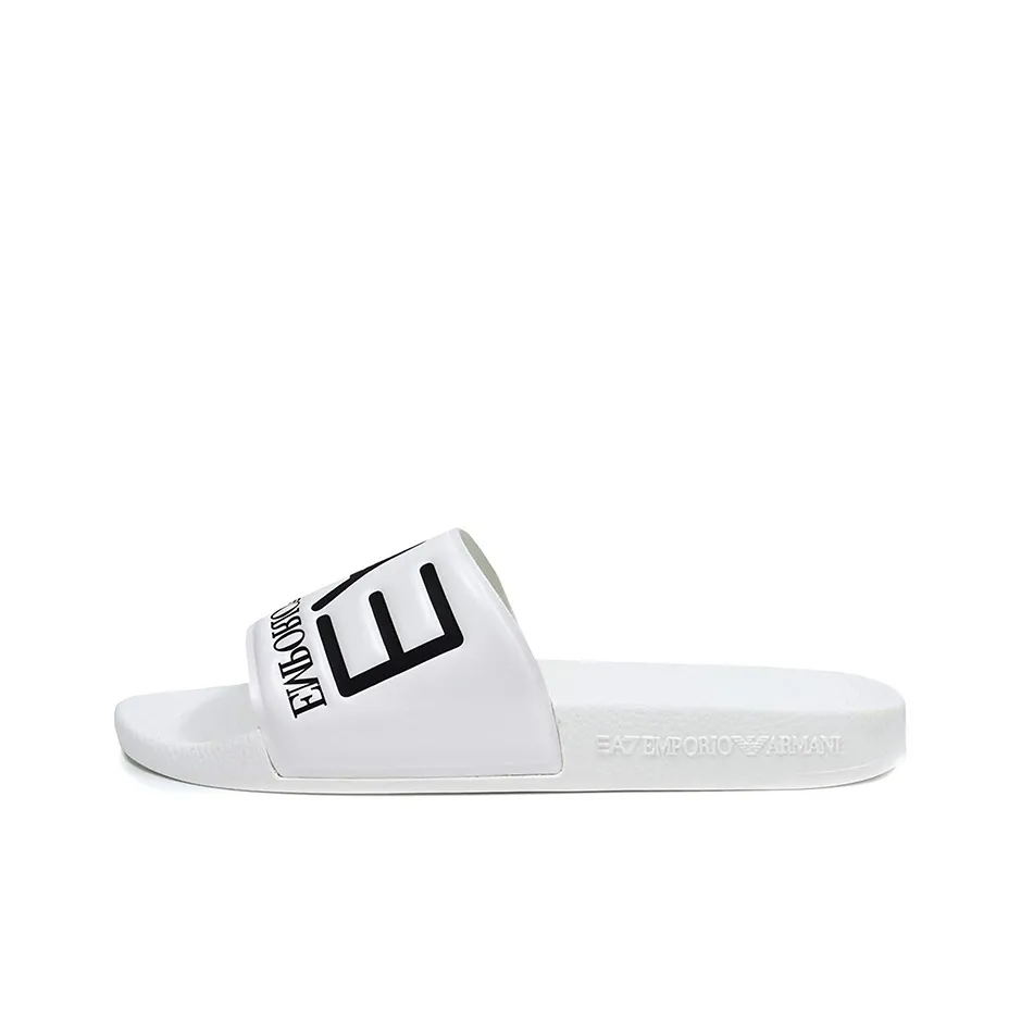 Ea7 EMPORIO ARMANI Logo-embossed Faux-leather Slides