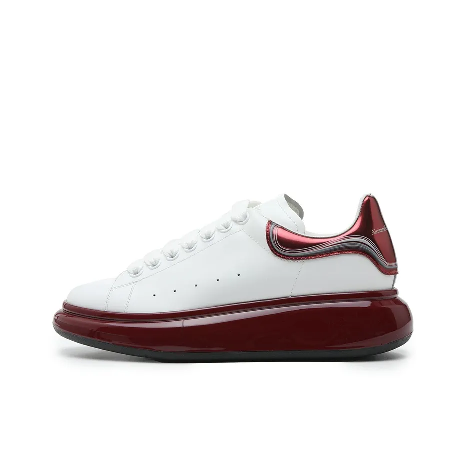 Alexander McQueen Oversized White Metalic Burgundy