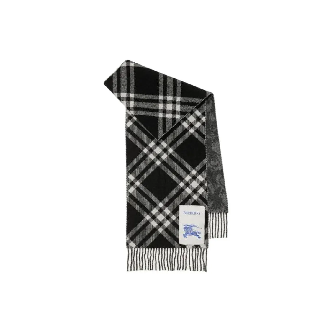 Burberry Cashmere Knit Scarves Men's Gray