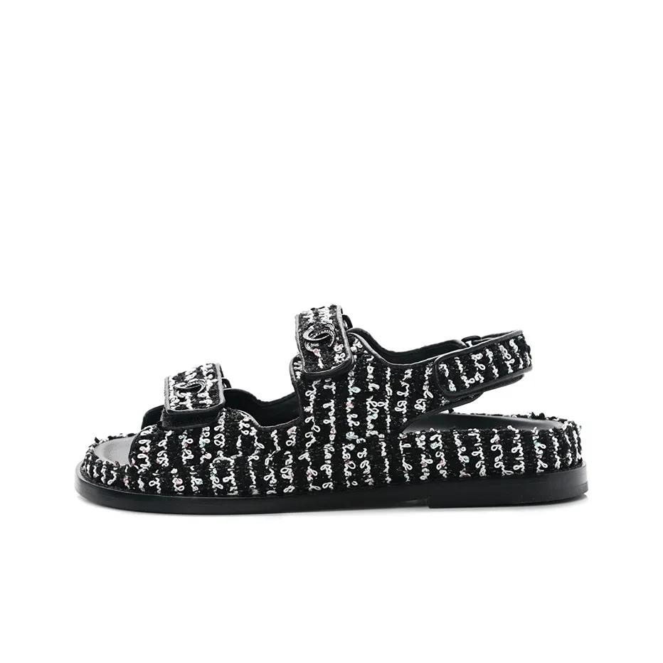CHANEL Beach Sandals Women's Black