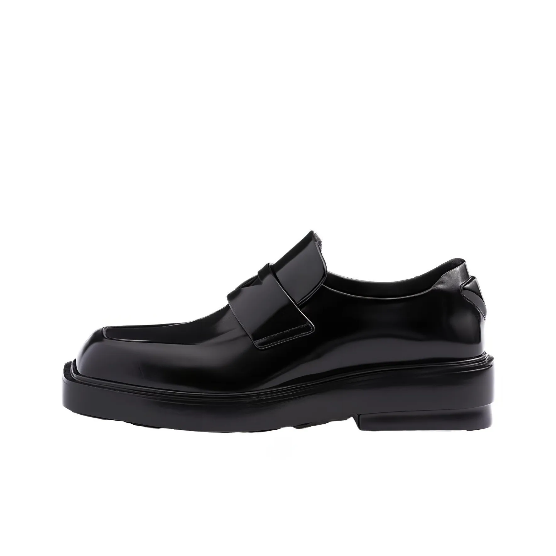 PRADA Triangle-patch Leather Loafers