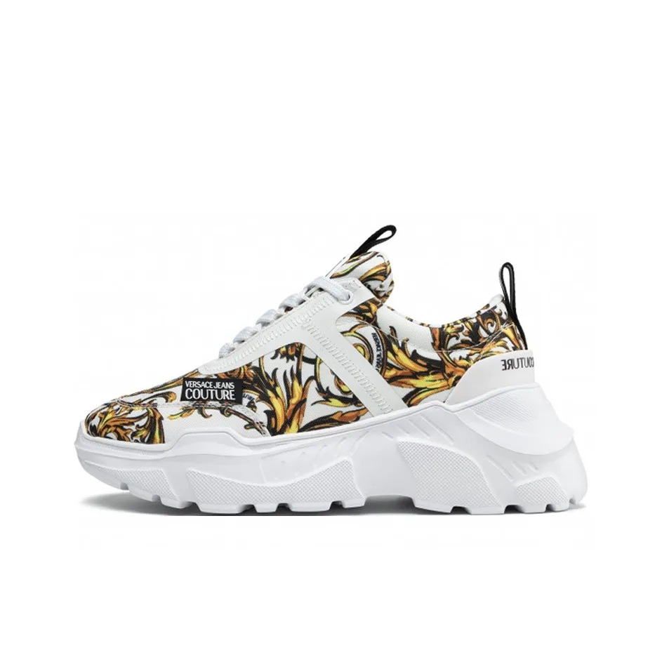 VERSACE JEANS Low Top Sports Casual Shoes Men's White Brown