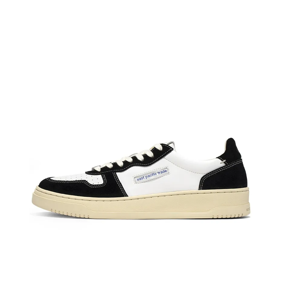 East Pacific Trade Court Collection Slip Resistant Low Top Skateboard Shoes Unisex Black White