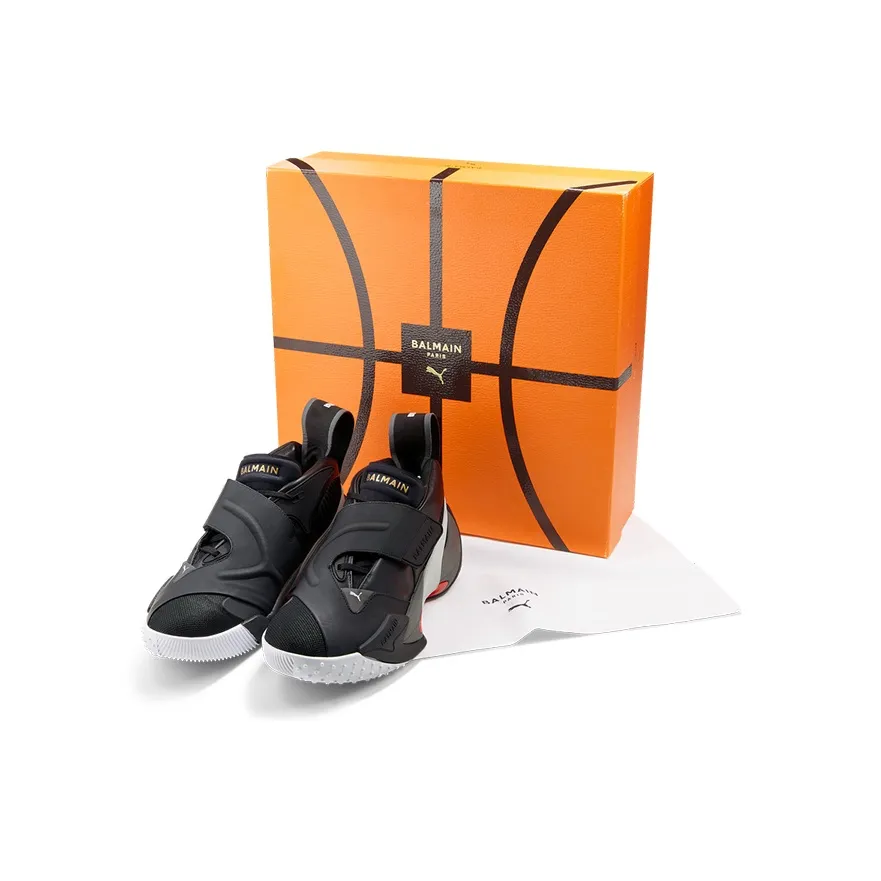 PUMA Basketball Shoes Men Low Top Black/Red