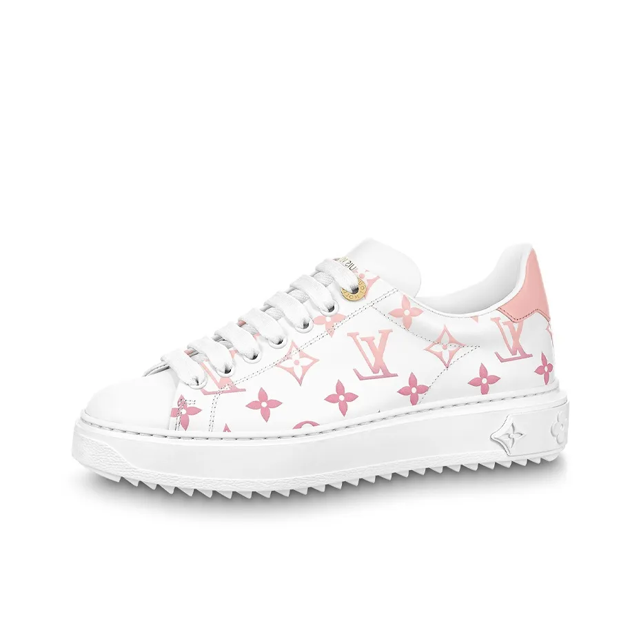 LOUIS VUITTON Time Out Sneakers 'White With Pink Monogram' Women's
