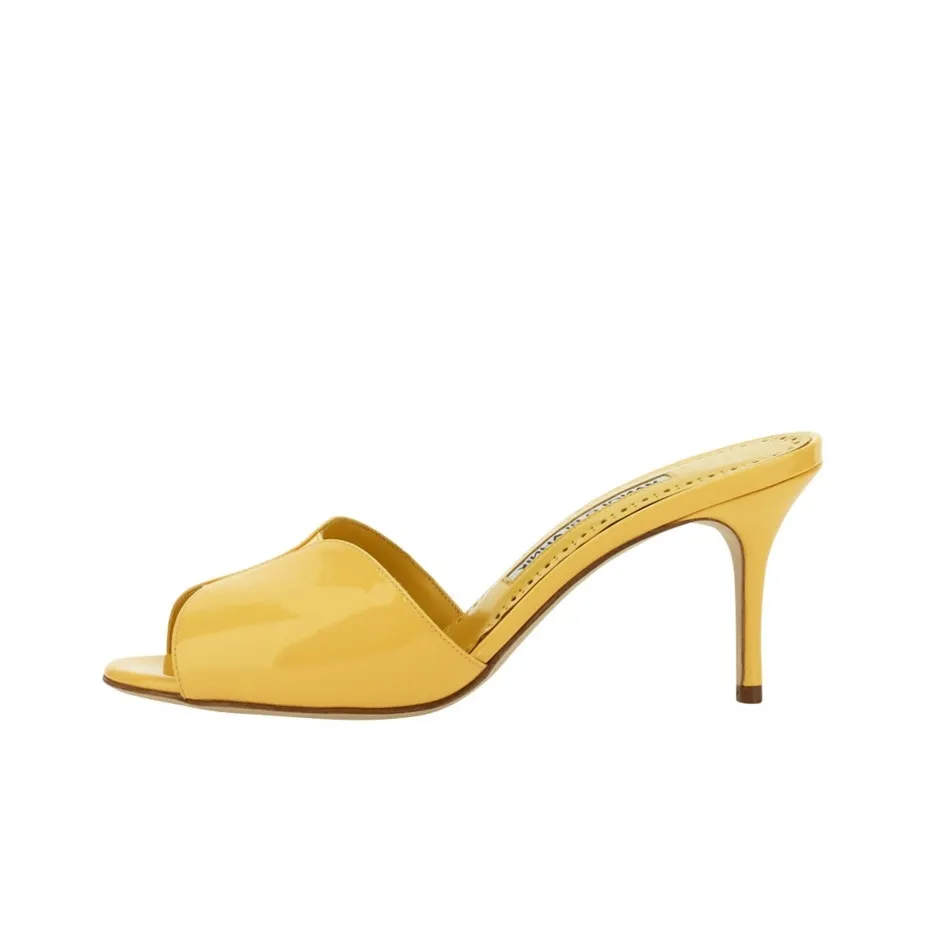 MANOLO BLAHNIK Slide Slippers Women's Yellow