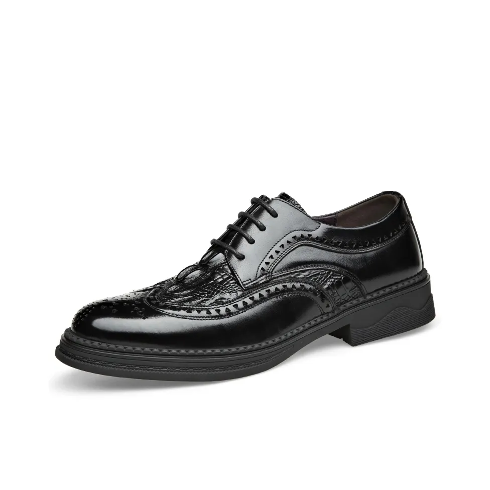Romon Dress Shoes Men's Low top Black/Brown