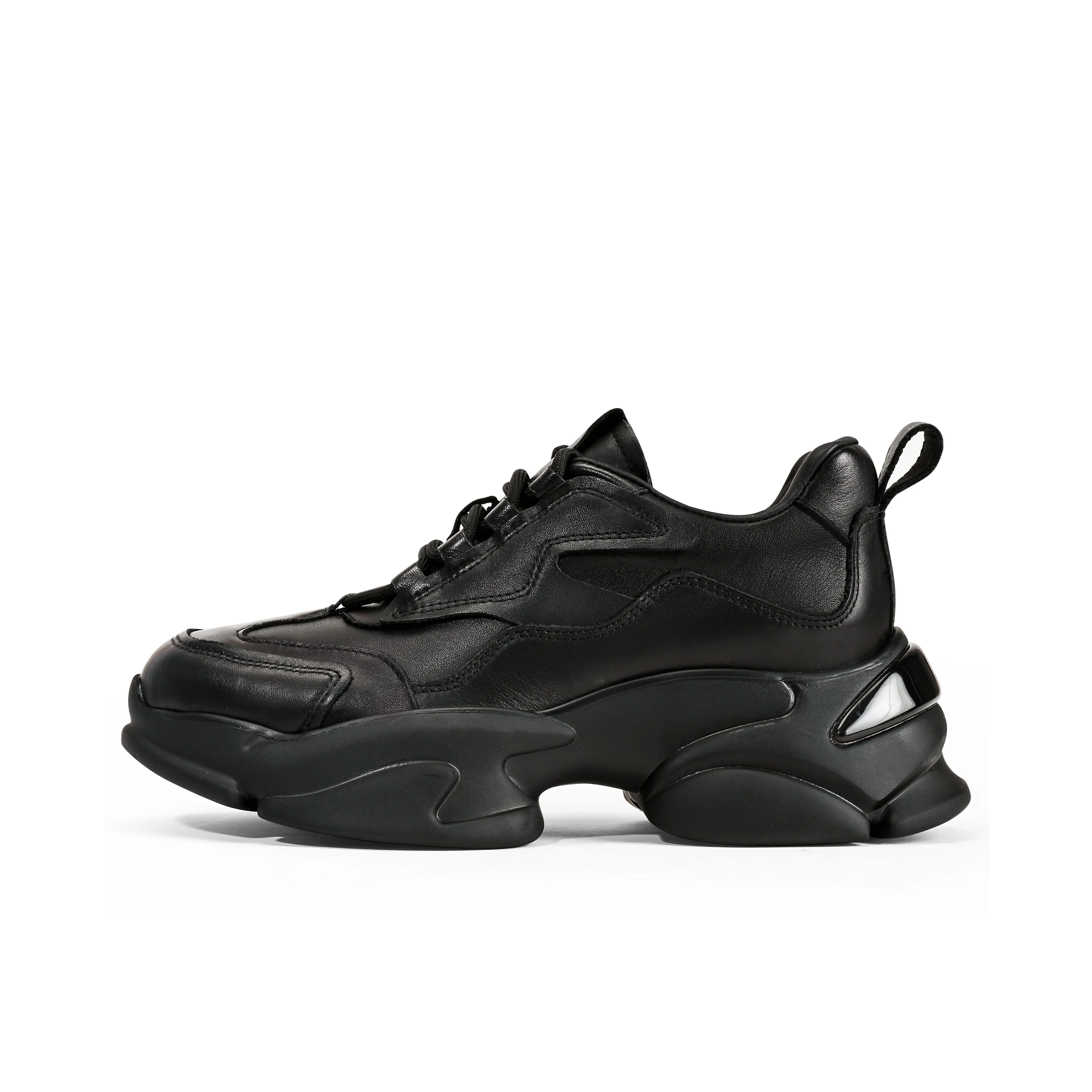 BOERDIQI Chunky Sneakers Women's Low Top Black/Ecru
