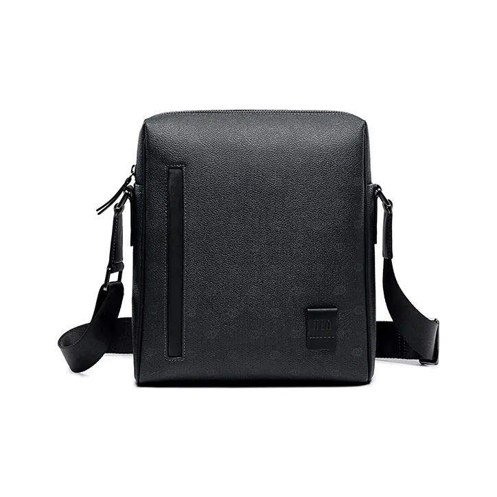 HLA Коровья кожа с синтетической кожей сумка через плечо мужская черная