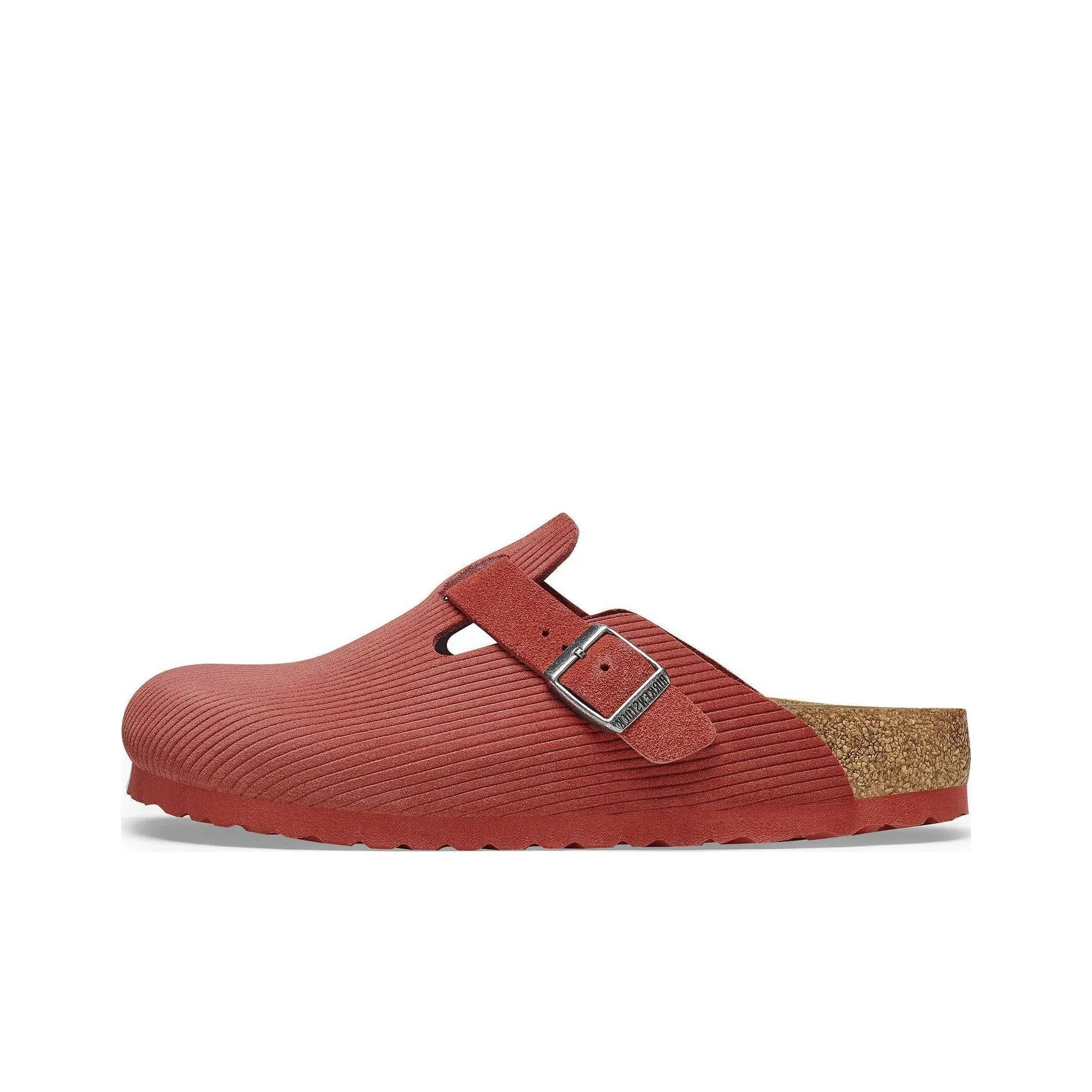 Birkenstock Boston Embossed Corduroy Suede Sienna Red
