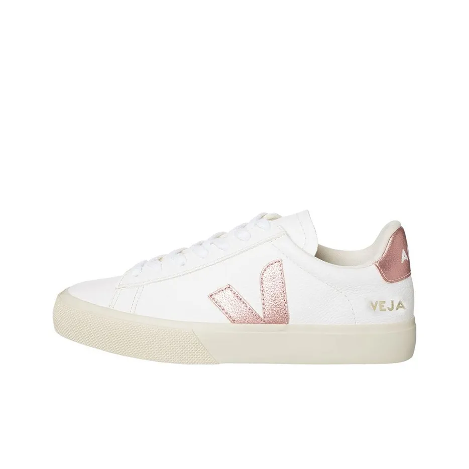 VEJA Campo Chromefree Lace Up Sneakers 'White Pink'