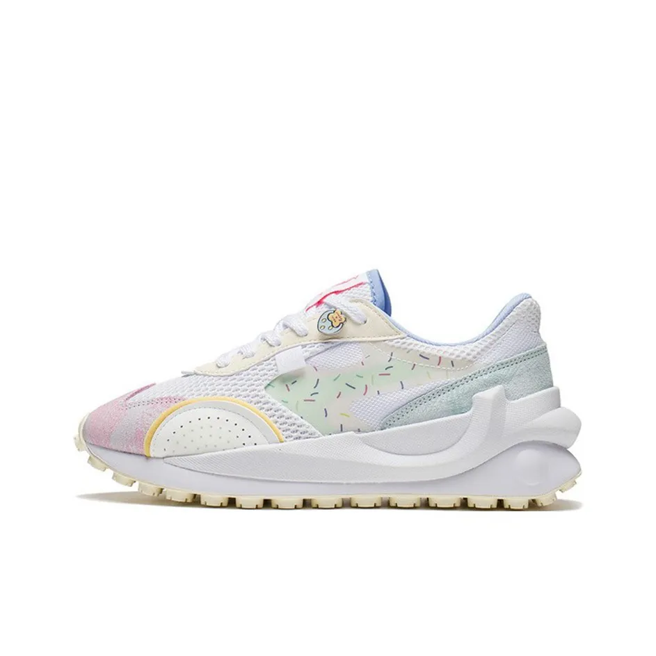 LINING Casual Shoes Women's Low Top Standard White/First Lotus Pink/Light Ancient Yellow