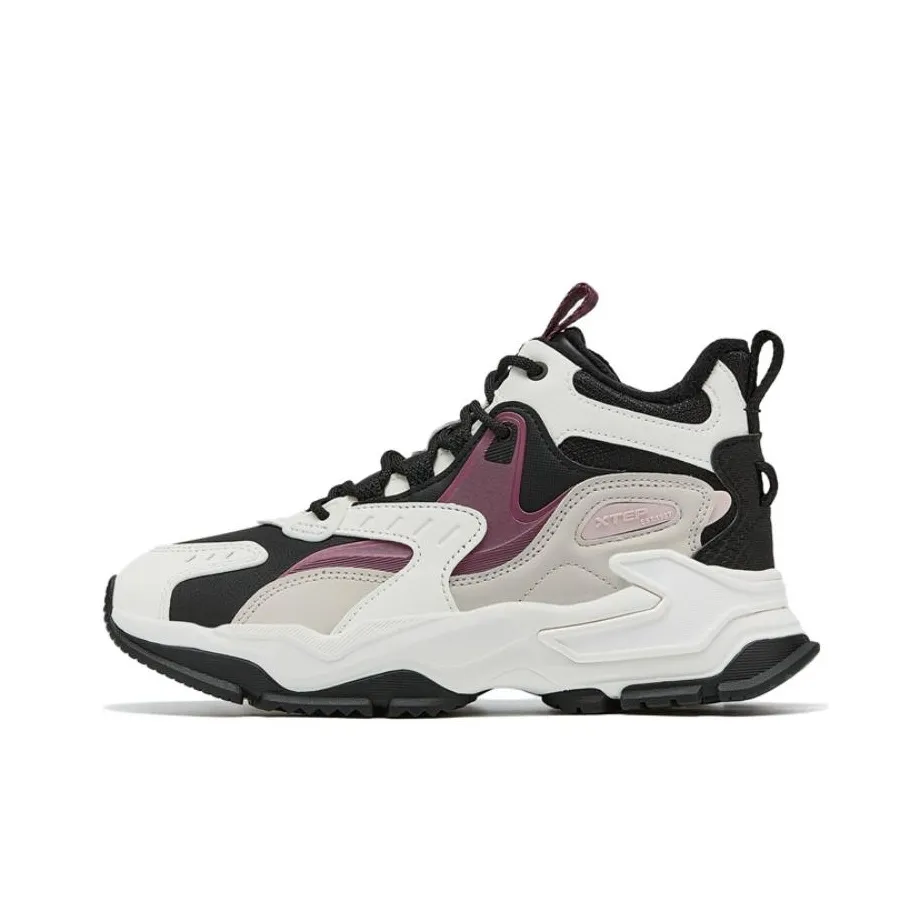 XTEP Red Rock Противоскользящий Устойчивый к истиранию MID Топ Casual Женский Черный Белый Красный