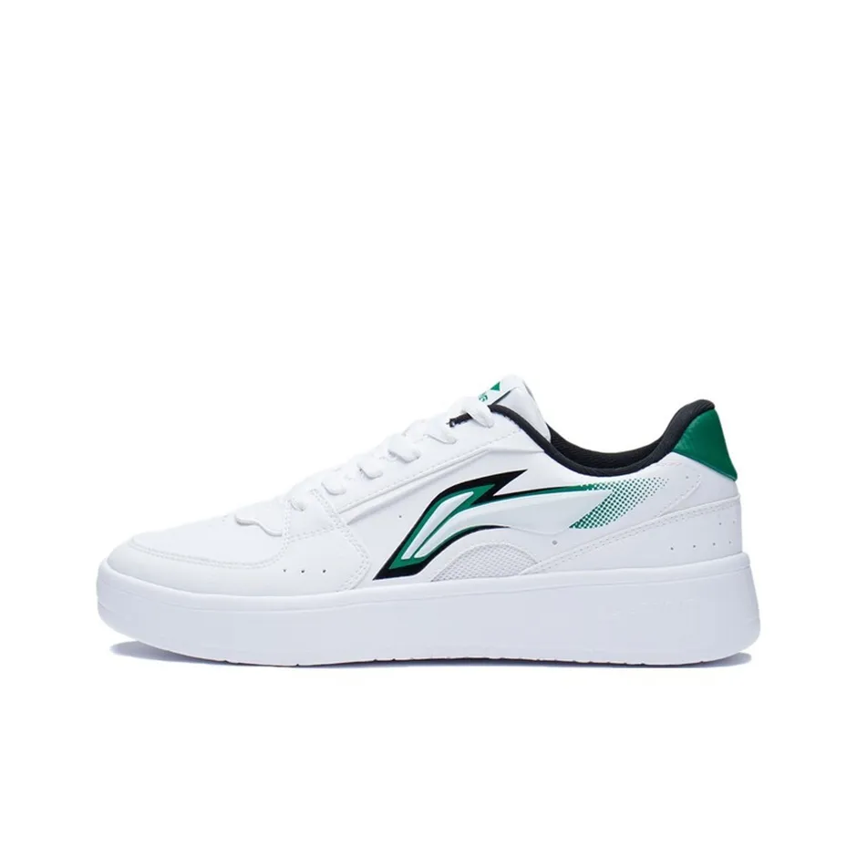 LiNing Xinghe Galaxy Anti Slip And Wear Resistant Lightweight Low Top Skateboard Shoes White Green