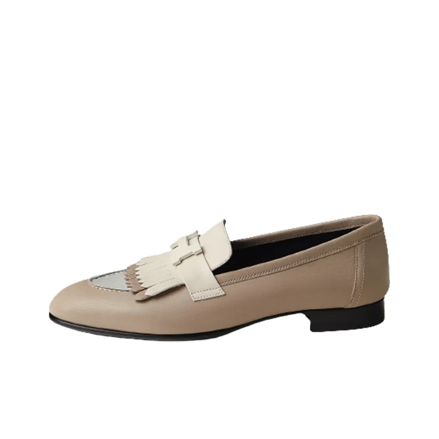 HERMES Loafers Women's Beige Yellow