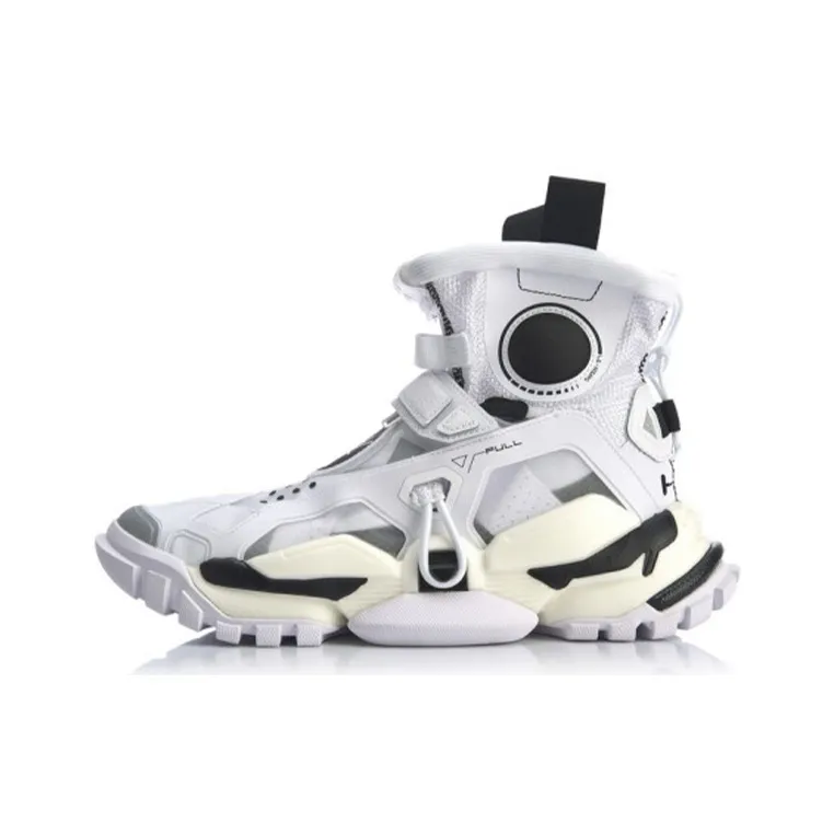 LiNing 2.0 Hi Dw High Top Sports Casual Shoes Unisex White Black