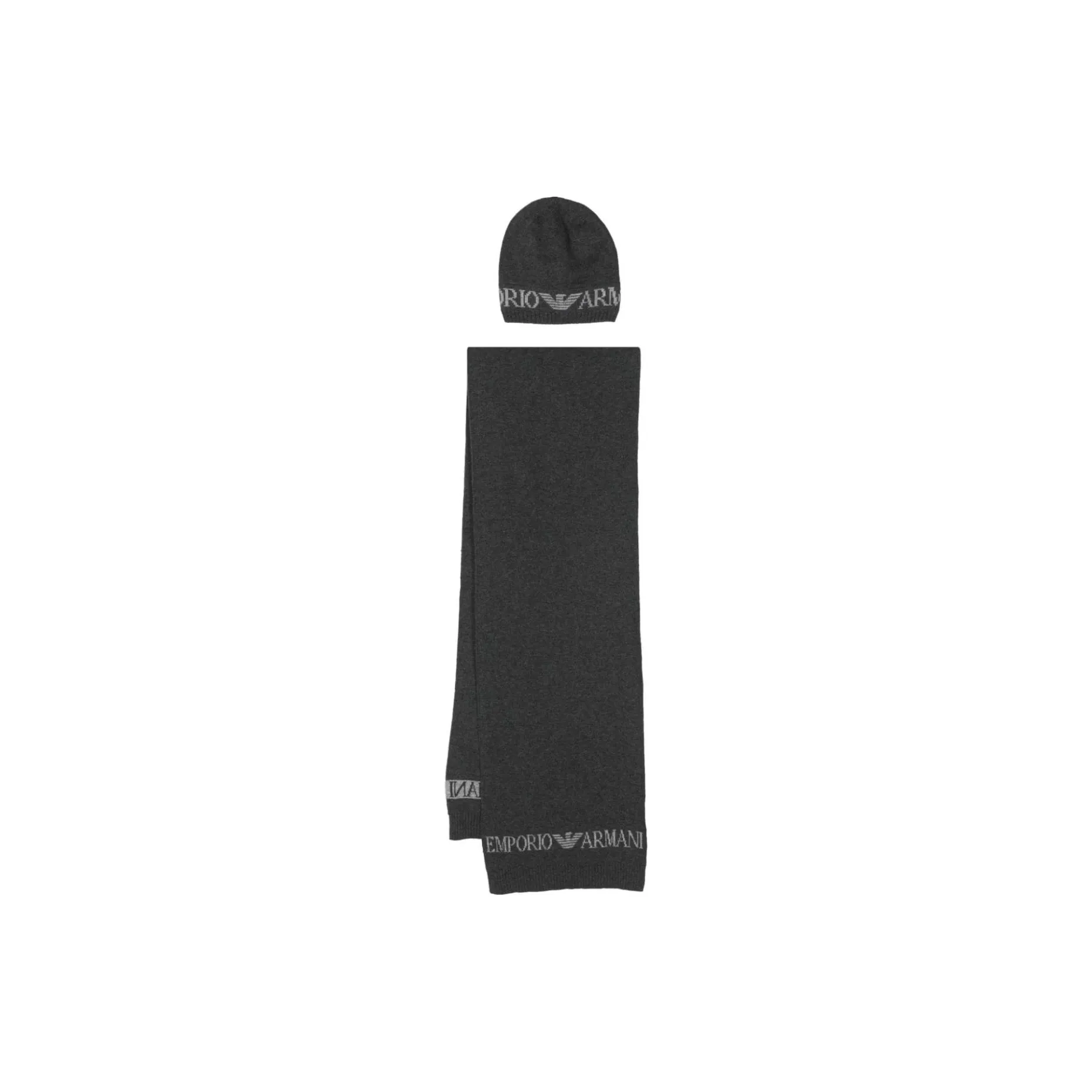 Emporio Armani Logo Jacquard Scarf And Hat Set