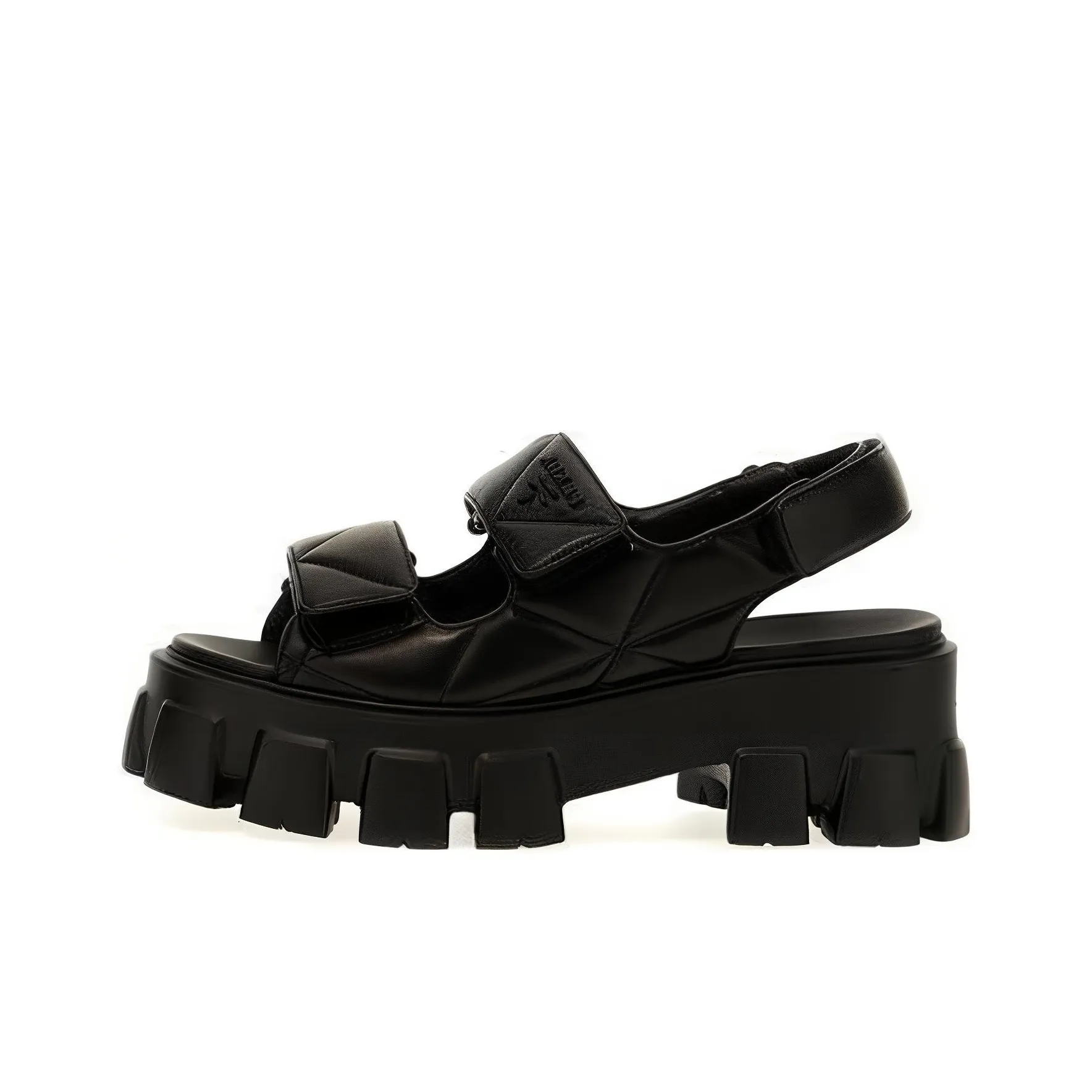 PRADA Triangle-logo Quilted Leather Sandals