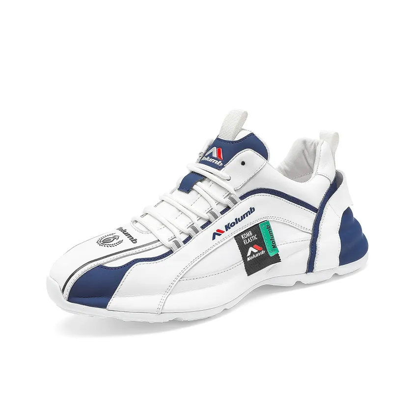 KOLUMB Износостойкий Дышащий Низ Резистентный Низкий Топ Повседневные Спортивные Кроссовки Мужские Белый Синий