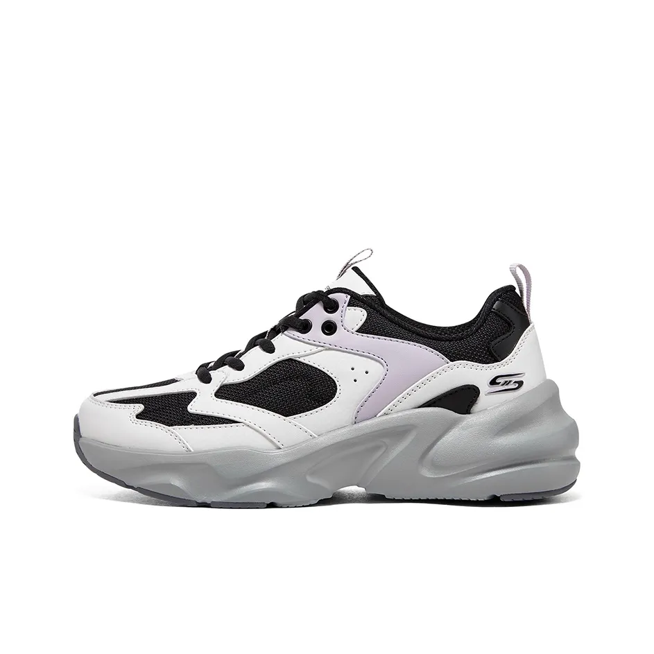 Skechers D'LITES WAVE Rider Low Топ Кэжуал Женские Белый Черный Фиолетовый