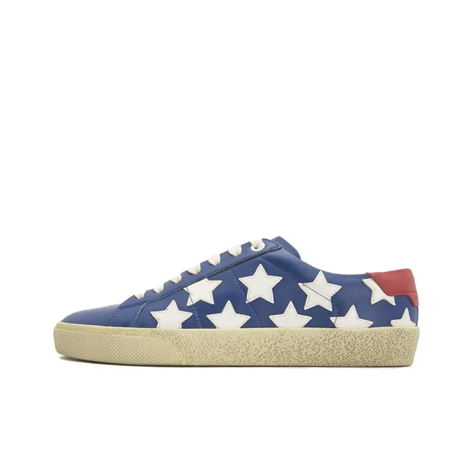 SAINT LAURENT Low Top Stylish Skateboarding Shoes Women's Blue White Red Vintage Version