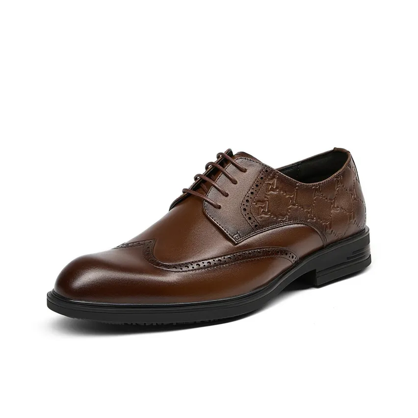 SEVEN Dress Shoes Men's Low Top Coffee