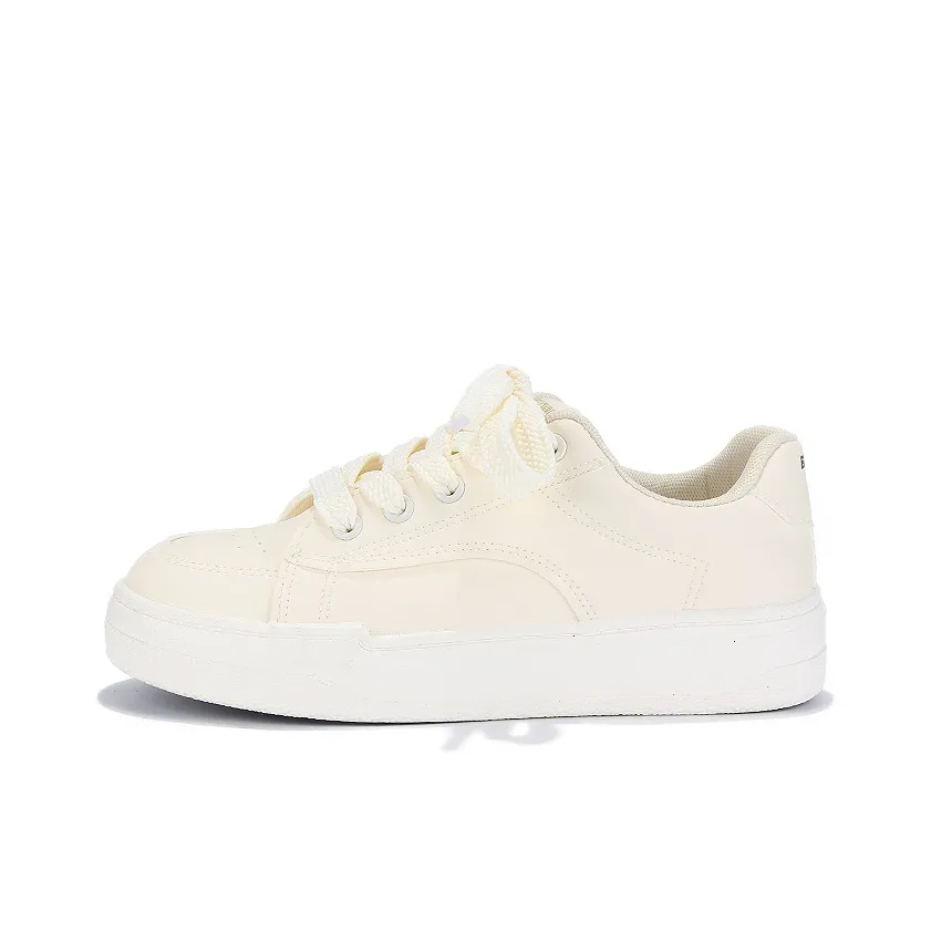 Binya Abrasion Resistant Low Top Skateboard Shoes Women's Beige