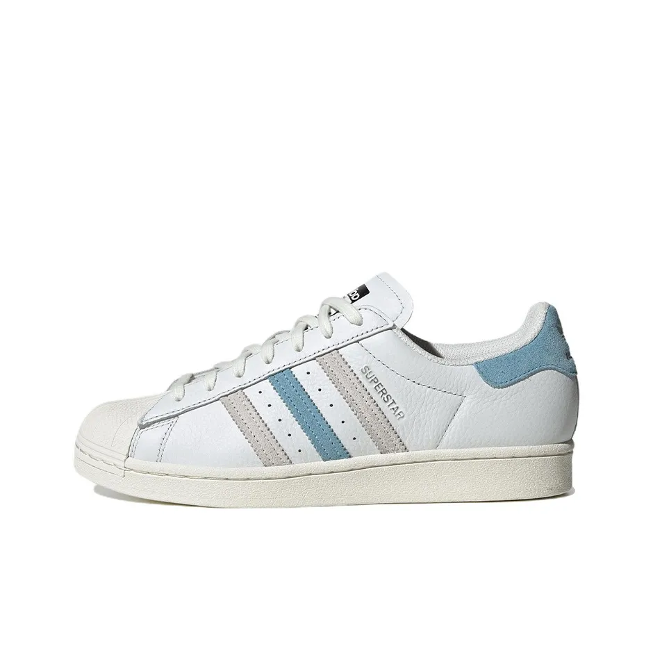 Adidas Originals Superstar Skateboard Shoes Unisex Low Top White/Blue/Gray