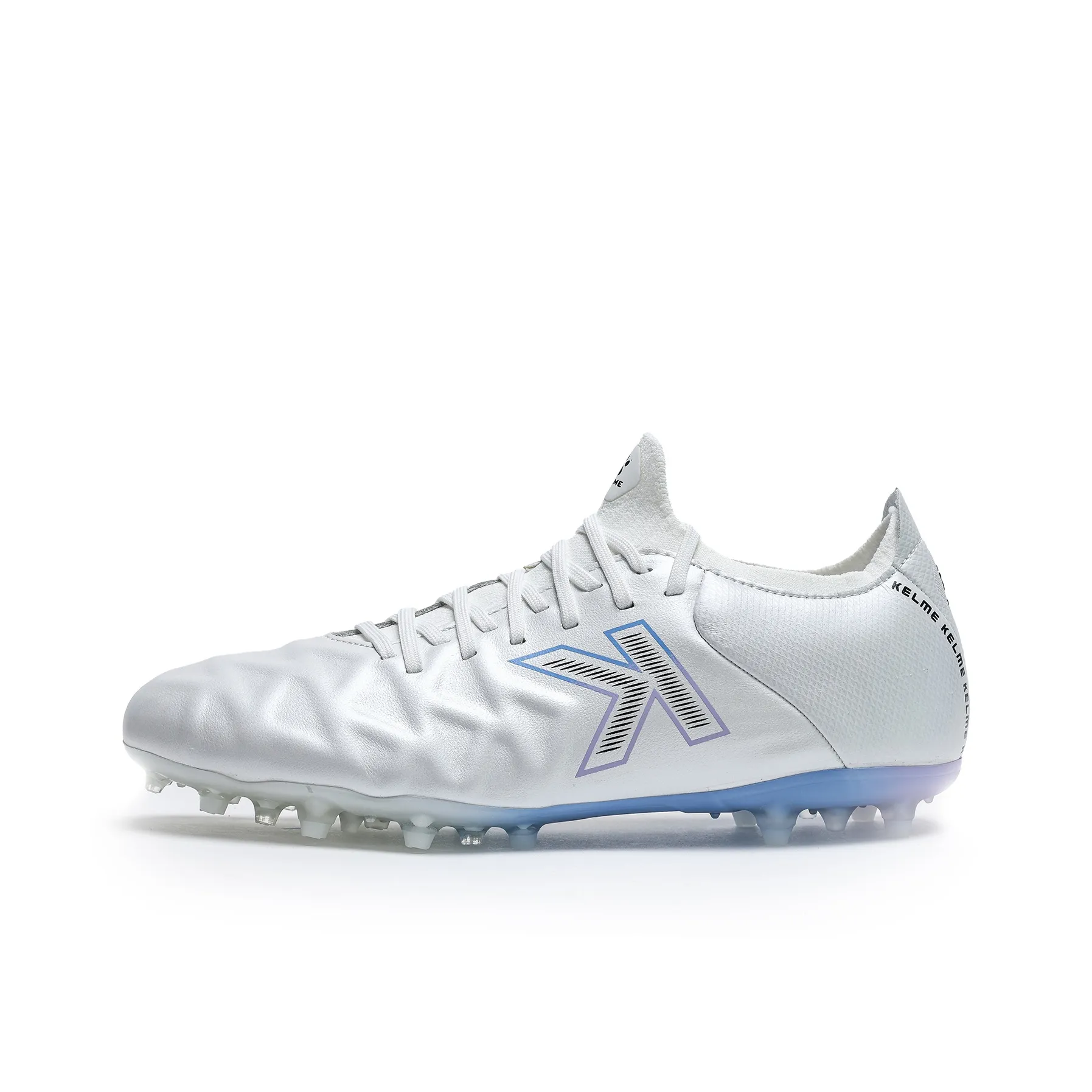 KELME MG MULTI Ground Противоскользящие Устойчивые к истиранию Футбольные бутсы Унисекс Белый Синий