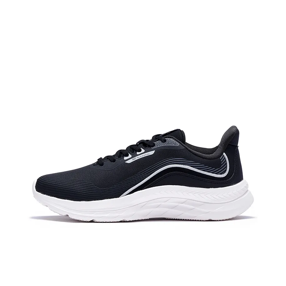 361° Cushioning Abrasion Resistant Lightweight Rebound Low Top Running Shoes Men's Black Gray White