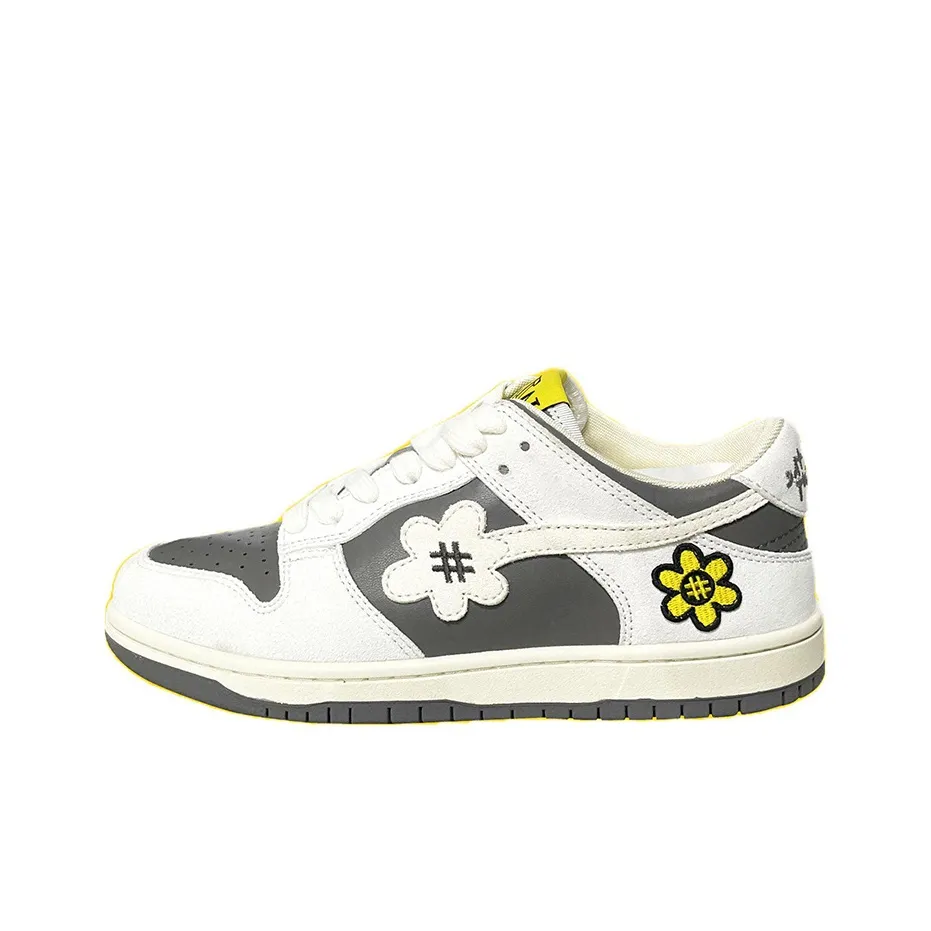 WATER THE PLANT Низкие кроссовки для скейтбординга унисекс белые-коричневые