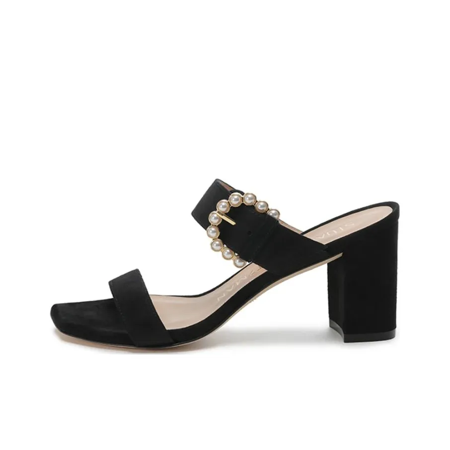 Stuart Weitzman/SW Slip Resistant Slide Slippers Women's Black