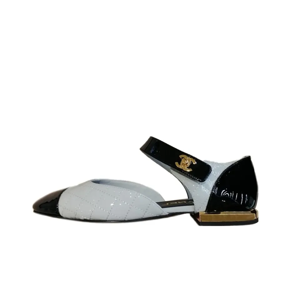 CHANEL Flat Shoes Women's Light Gray