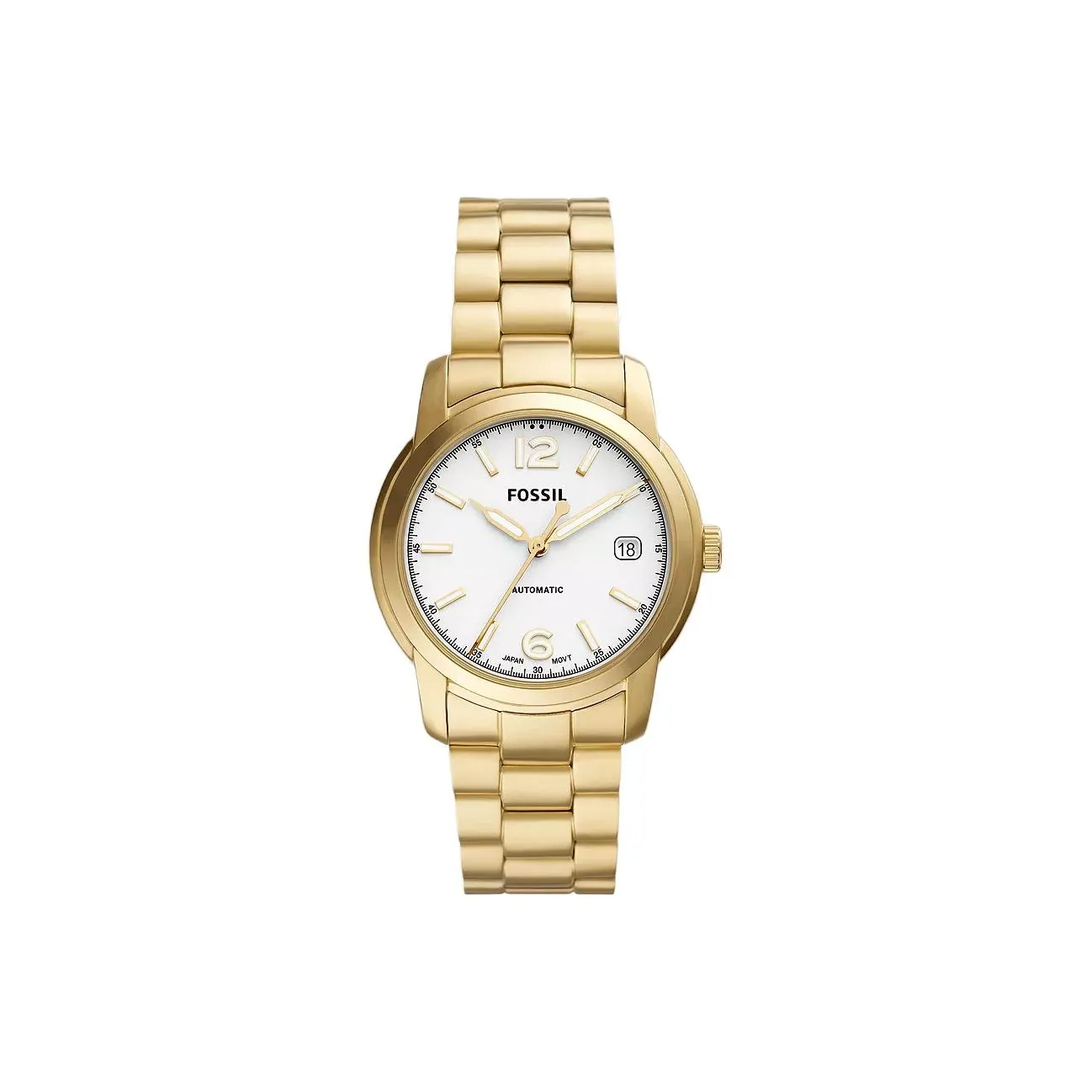 FOSSIL Heritage Collection Автоматические механические часы корпус из нержавеющей стали ремешок 38 мм белый циферблат унисекс