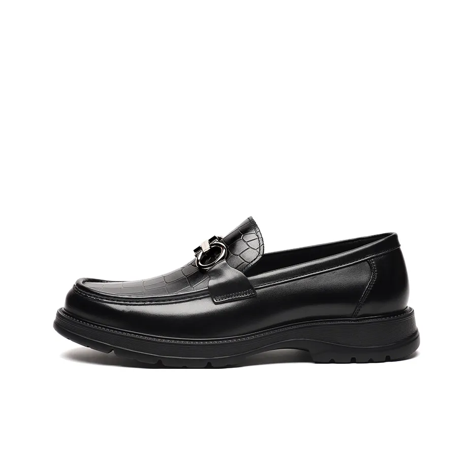 CHARRIOL Metal Accented Slip on Business Commute Dress Shoes For Men's Black