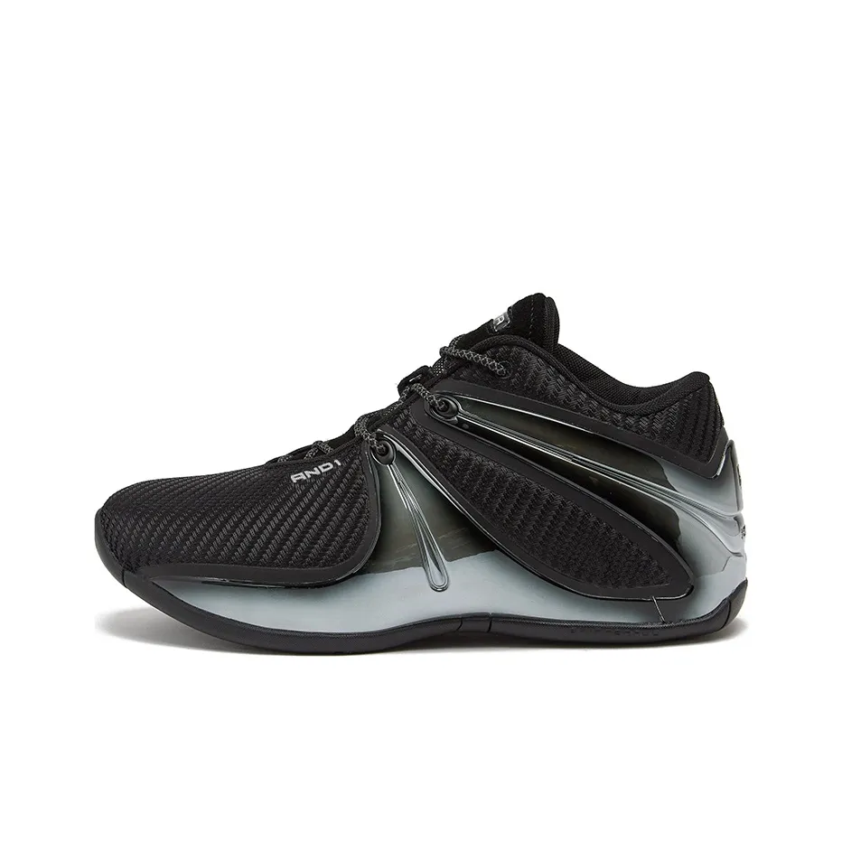 AND1 Rise Anti Slip Wear Resistant Mid Top Basketball Shoes Men's Black