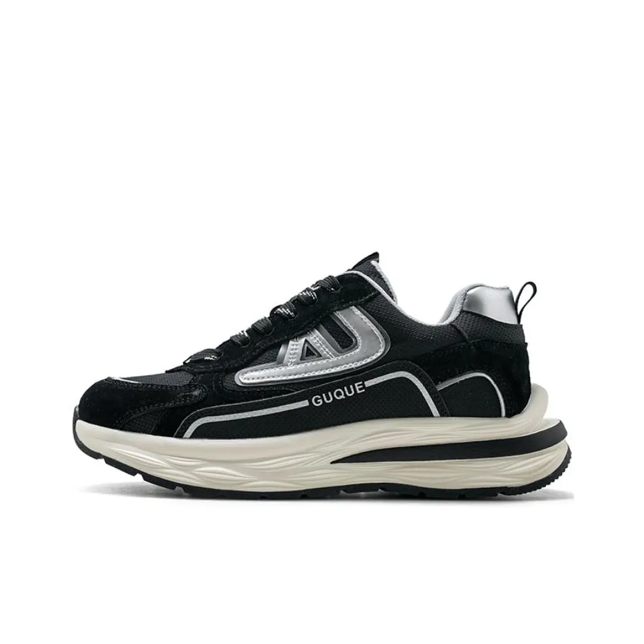 Ancient Finches Амортизация Поддержка Низкий Топ Толстая Подошва Кроссовки Унисекс Черный Серый