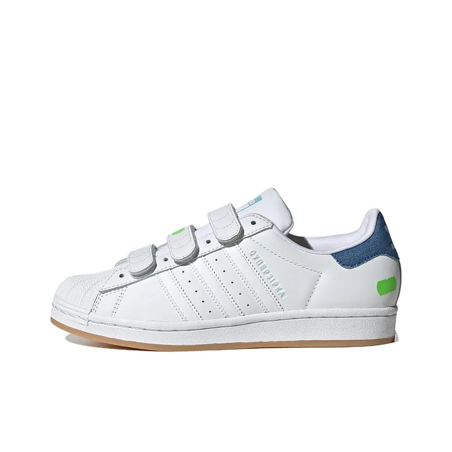 KSENIASCHNAIDER x adidas originals SUPERSTAR Low Топ Скейтборд Кроссовки Женские Белый Синий