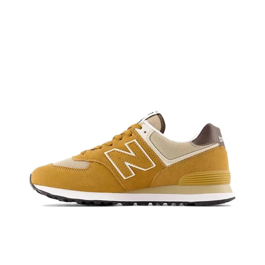 New Balance NB 574 Low Топ Повседневные Беговые Кроссовки Унисекс Желтый Белый
