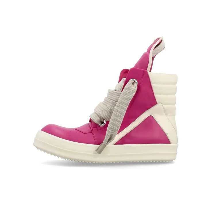 RICK OWENS/RO Geobasket High Top Stylish Skateboarding Shoes Men's Pink White