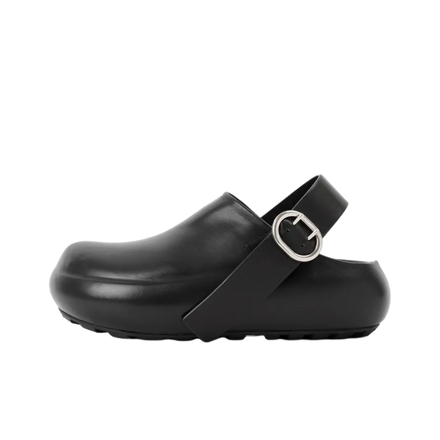 JIL SANDER Slingback Flat Leather Clogs