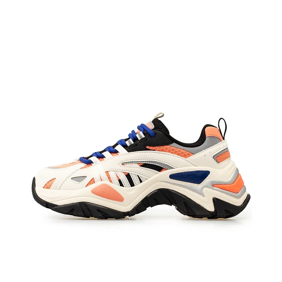 FILA FUSION Fishbone Низкий Топ Толстая Подошва Кроссовки Женские Белые Апельсиновые