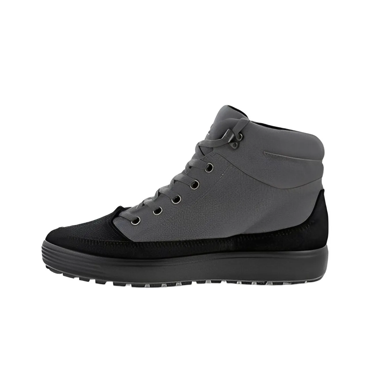 Ecco Soft And Cool Size 7 Winter II Collection Slip Resistant High Top Casual Athletic Shoes Men's Black Gray Color