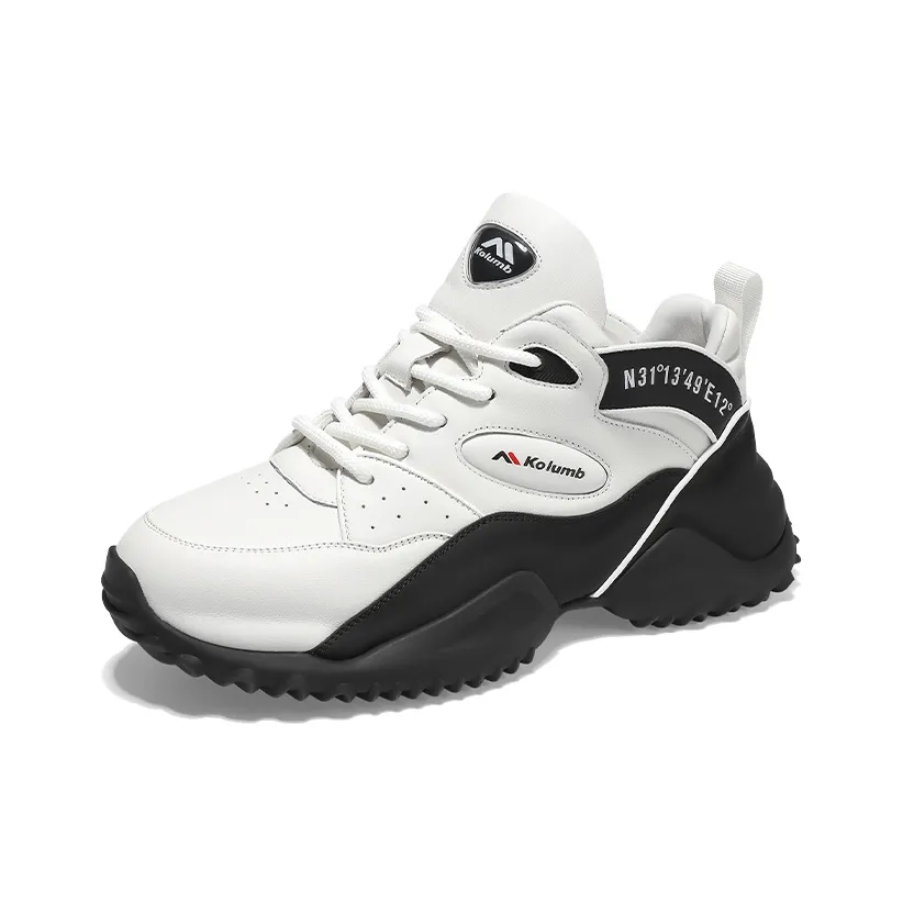 Kolumb Cushioning, Abrasion Resistant, And Waterproof High Top Chunky Sneakers Men's White Black