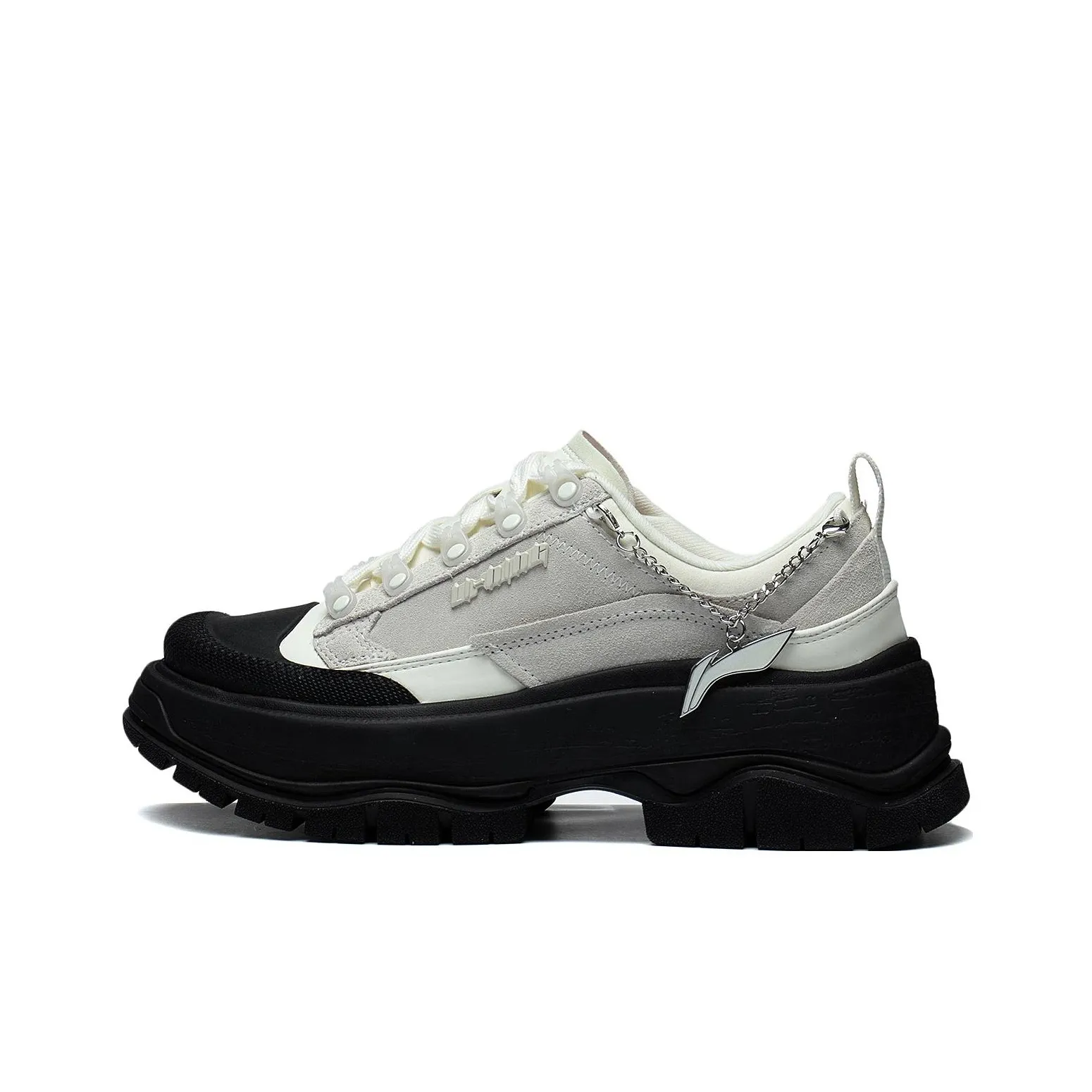 LiNing Anti Slip Wear Resistant Low Top Sports Casual Shoes Women's White Black