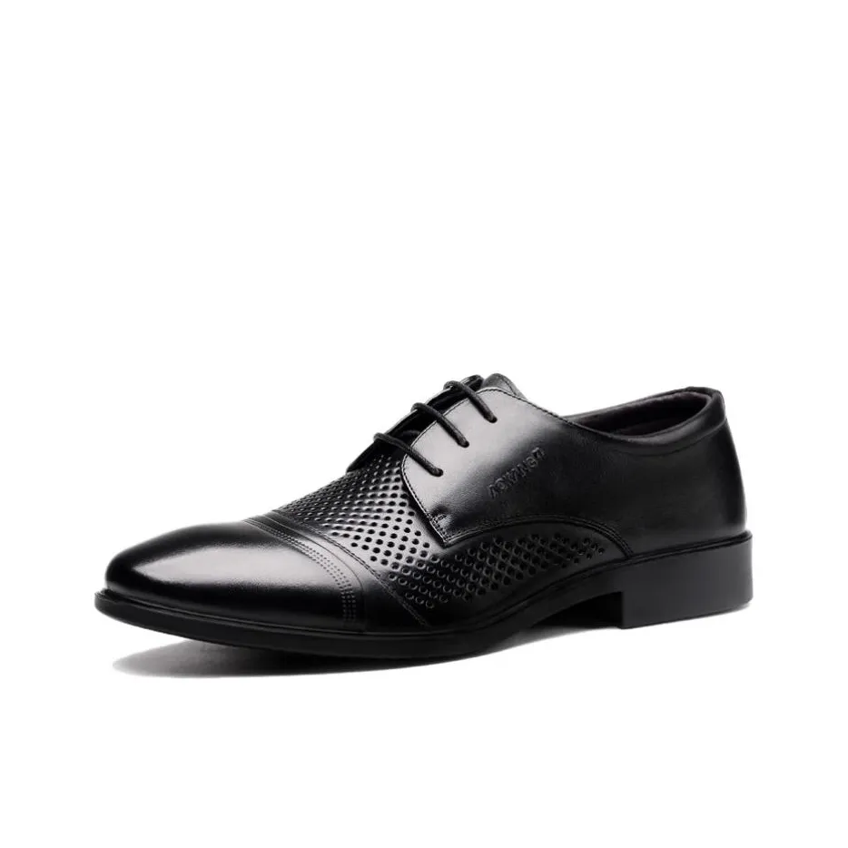 AOKANG Cut-Out Men's Shoes Dress Shoes Men's Black Brown