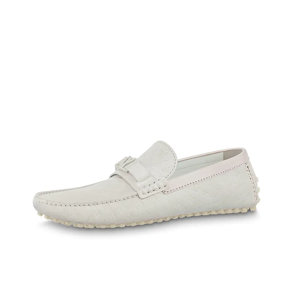 LOUIS VUITTON Hockenheim Moccasin Shoes 'White Minimonogram'